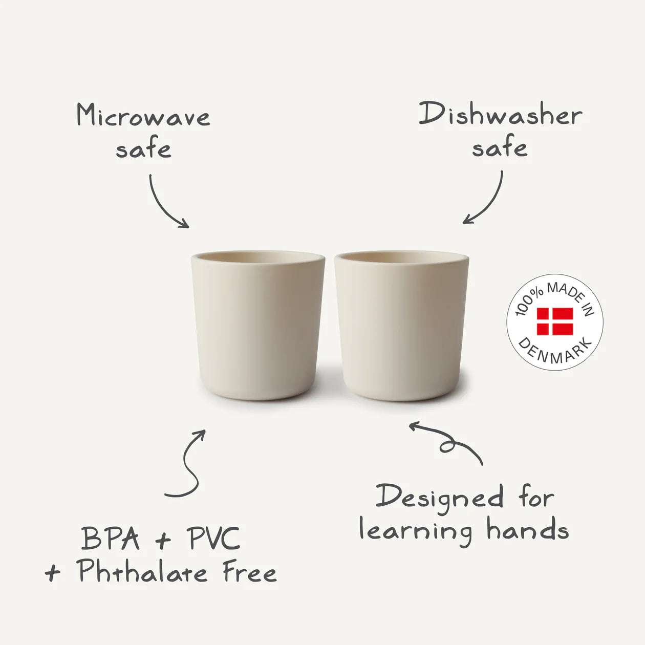 Mushie kopper i hård plast